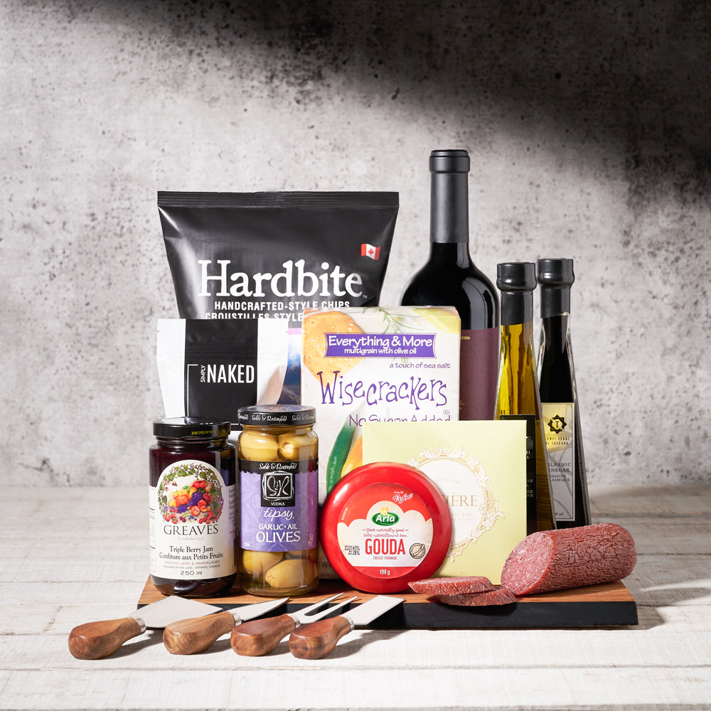 Rich & Savoury Delicatessen Gift Basket, Gourmet Gift Baskets, Wine Gift Baskets