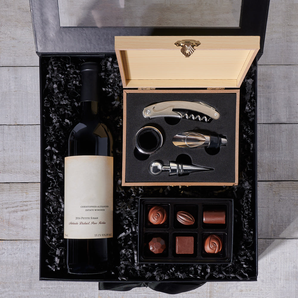 Wine Lover's Delight Gift Set, wine gift, wine, chocolate gift, Hazelton's
