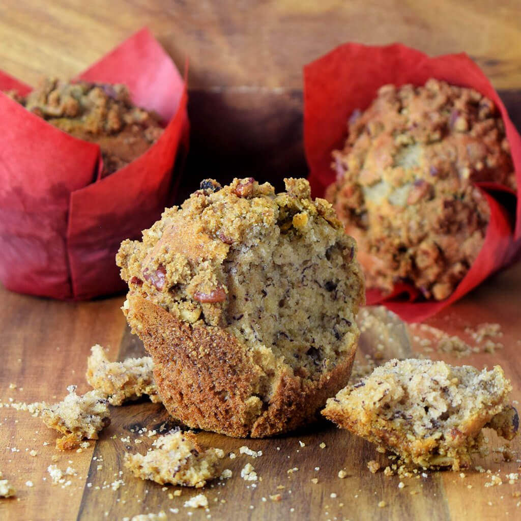 Banana With Pecan Crumble Muffins - Gourmet Muffins
