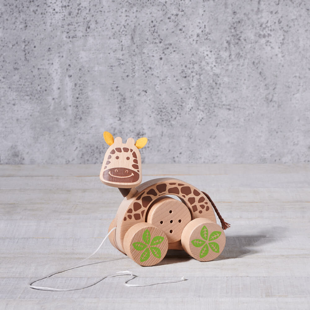 Baby's Wooden Pull Along Toy – how the gift is presented