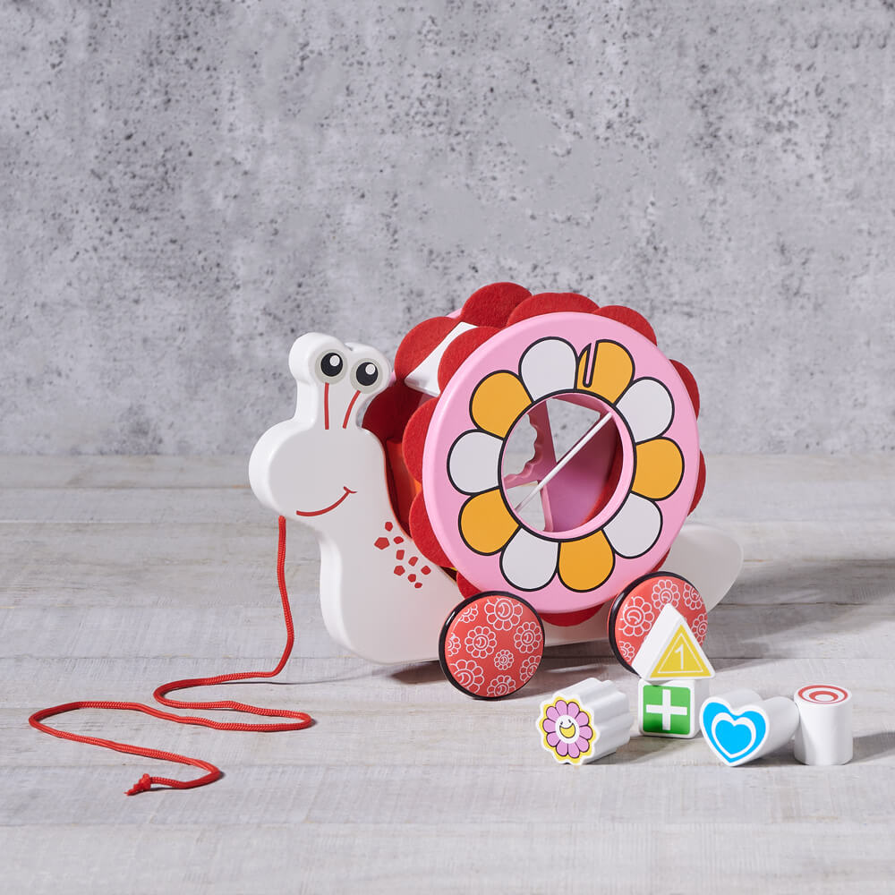 Birbaby Pull Along Snail Toy, baby gift, baby, baby toy gift, wooden toy, wooden toy gift