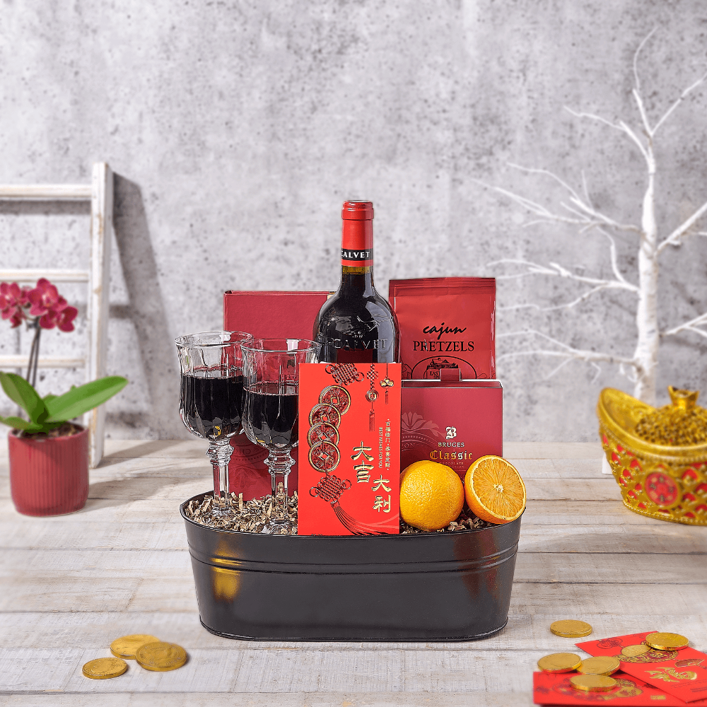 Bringing in the Chinese New Year, wine gift, wine, chinese new year gift, chinese new year, lunar new year gift, lunar new year