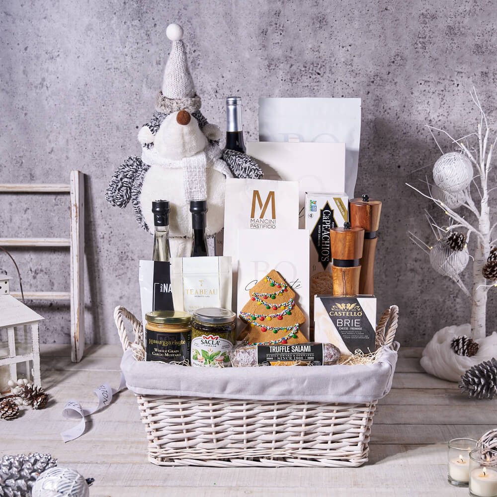 Christmas Dinner & Treat Wine Gift, christmas gift, christmas, holiday gift, holiday, wine gift, wine, gourmet gift