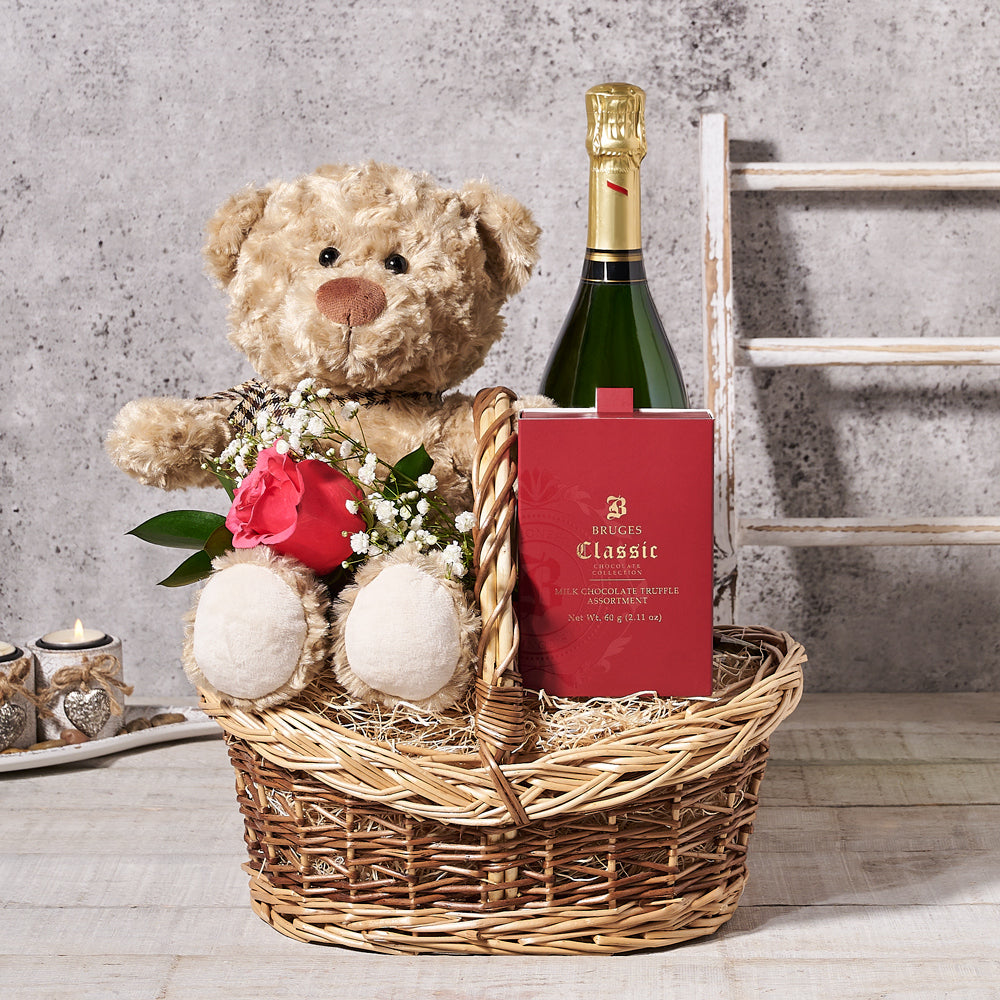 Bear Bubbly Valentine's Gift Basket – Hazelton's Gift Baskets
