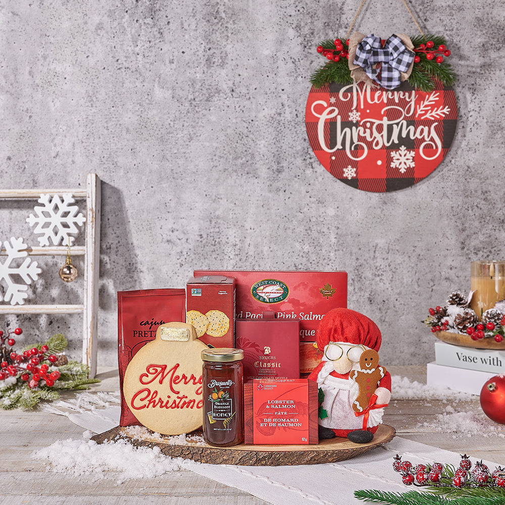 Christmas Serving Board with Treats – how the gift is presented