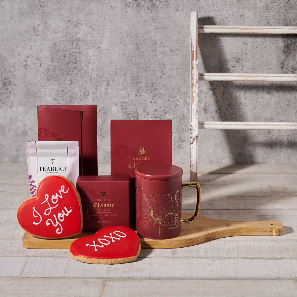 Valentine's Day Chocolate Cookie Basket – how the gift is presented