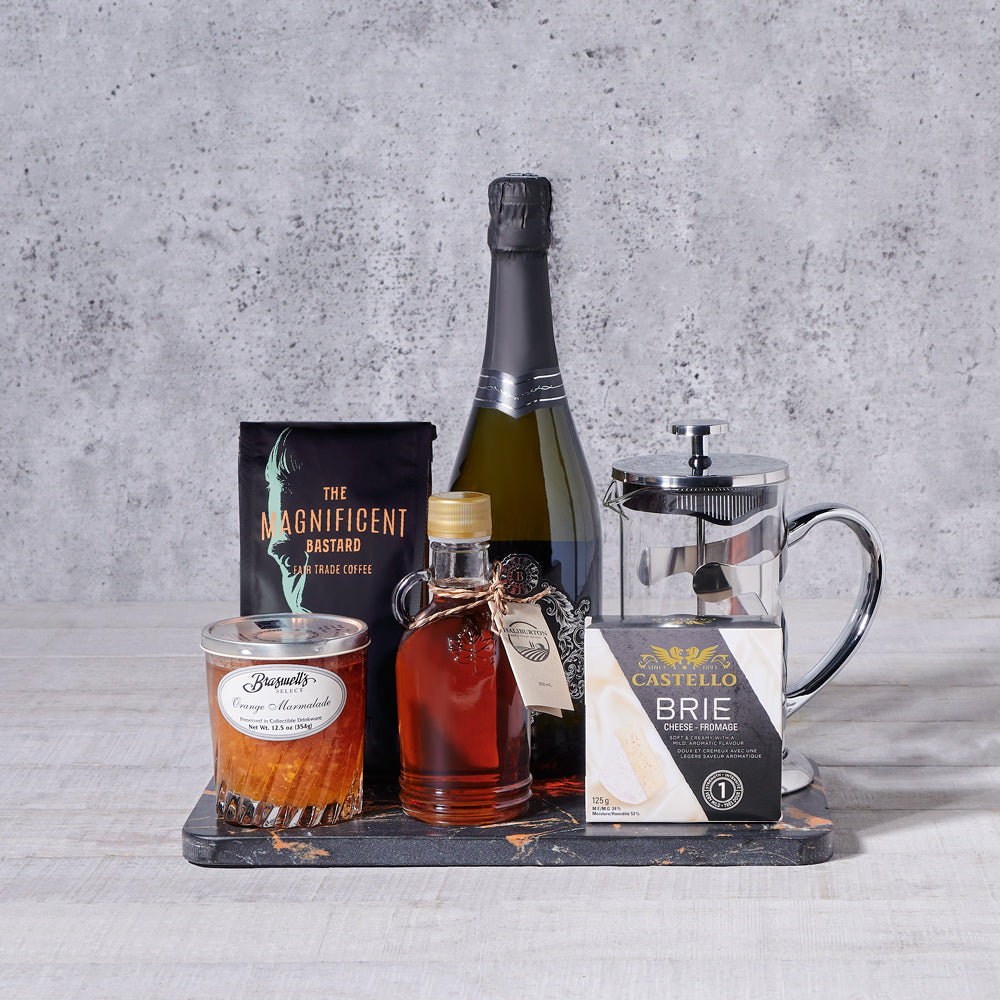 Sparkling Wine with French Press – how the gift is presented
