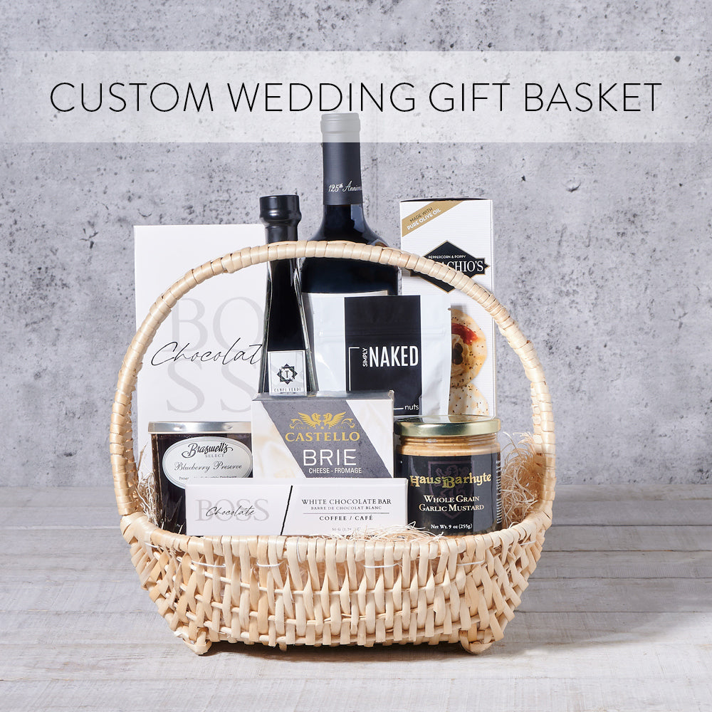 Choose one of Custom Wedding Gift Baskets. When you want to choose the items for a Wedding Gift Basket USA delivery