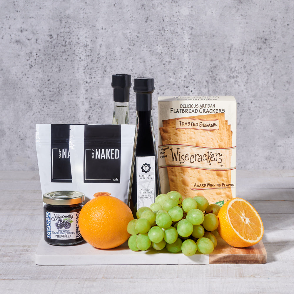 Gourmet Toasted Sesame Flatbread Gift Basket – how the gift is presented
