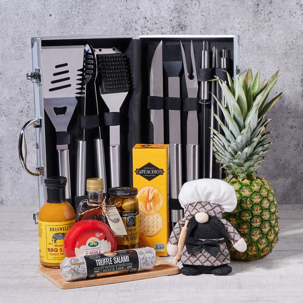 Grilling Basket with Plush Chef – how the gift is presented
