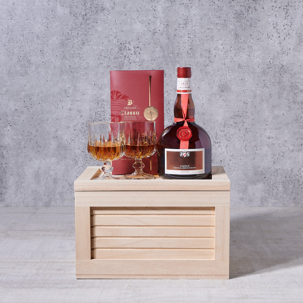 Grand Evening Gift Crate, liquor gift, liquor, liquor gift basket, fathers day, fathers day gift USA Delivery