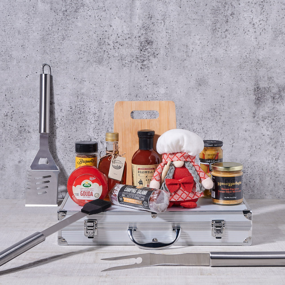 Gourmet BBQ Essentials Gift Basket – how the gift is presented