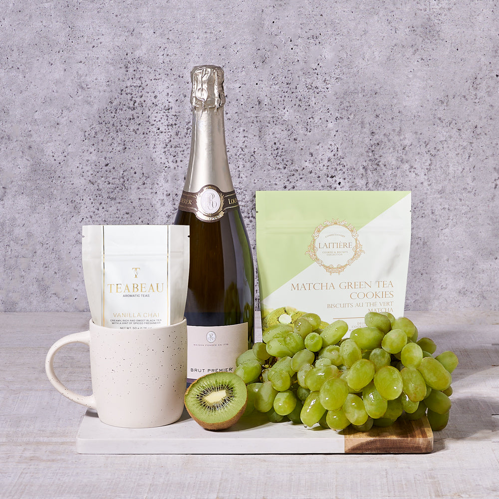 Prince Edward Champagne Gift Basket, champagne gift, champagne, sparkling wine gift, sparkling wine, fruit gift, fruit, tea gift, tea