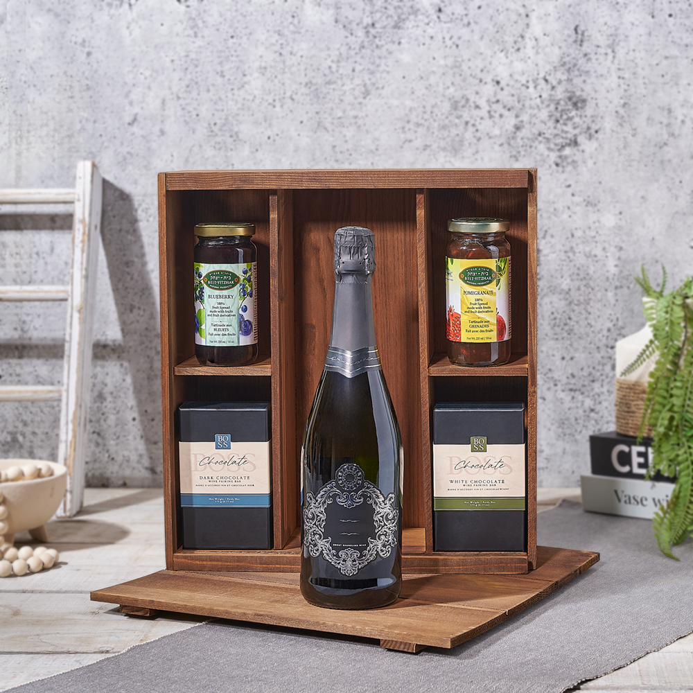 Kosher Champagne & Sweet Treat Box, kosher gift, kosher, champagne gift, champagne, sparkling wine gift, sparkling wine