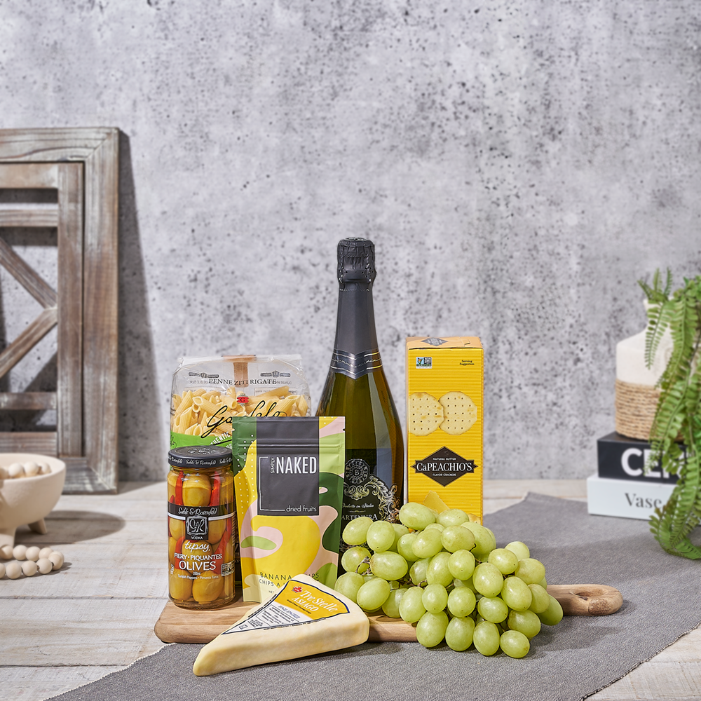 Kosher Food & Champagne Set, champagne gift, champagne, sparkling wine gift, sparkling wine, fruit gift, fruit, kosher gift, kosher