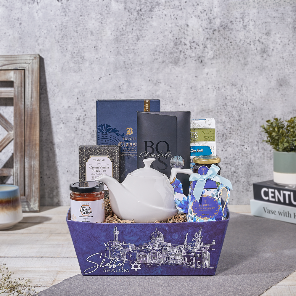 Kosher Snacking Basket, kosher gift, kosher, tea gift, tea, chocolate gift, chocolate