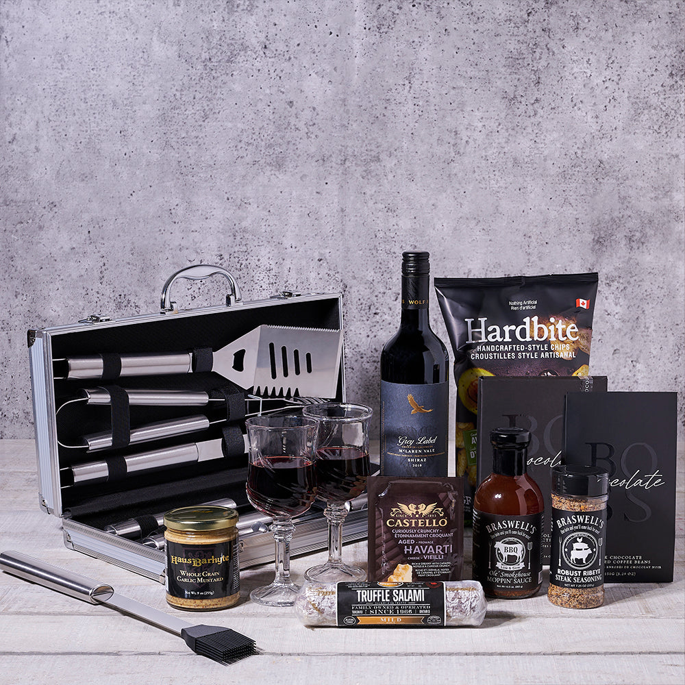 Wine and Aged Havarti Cheese Gift – how the gift is presented