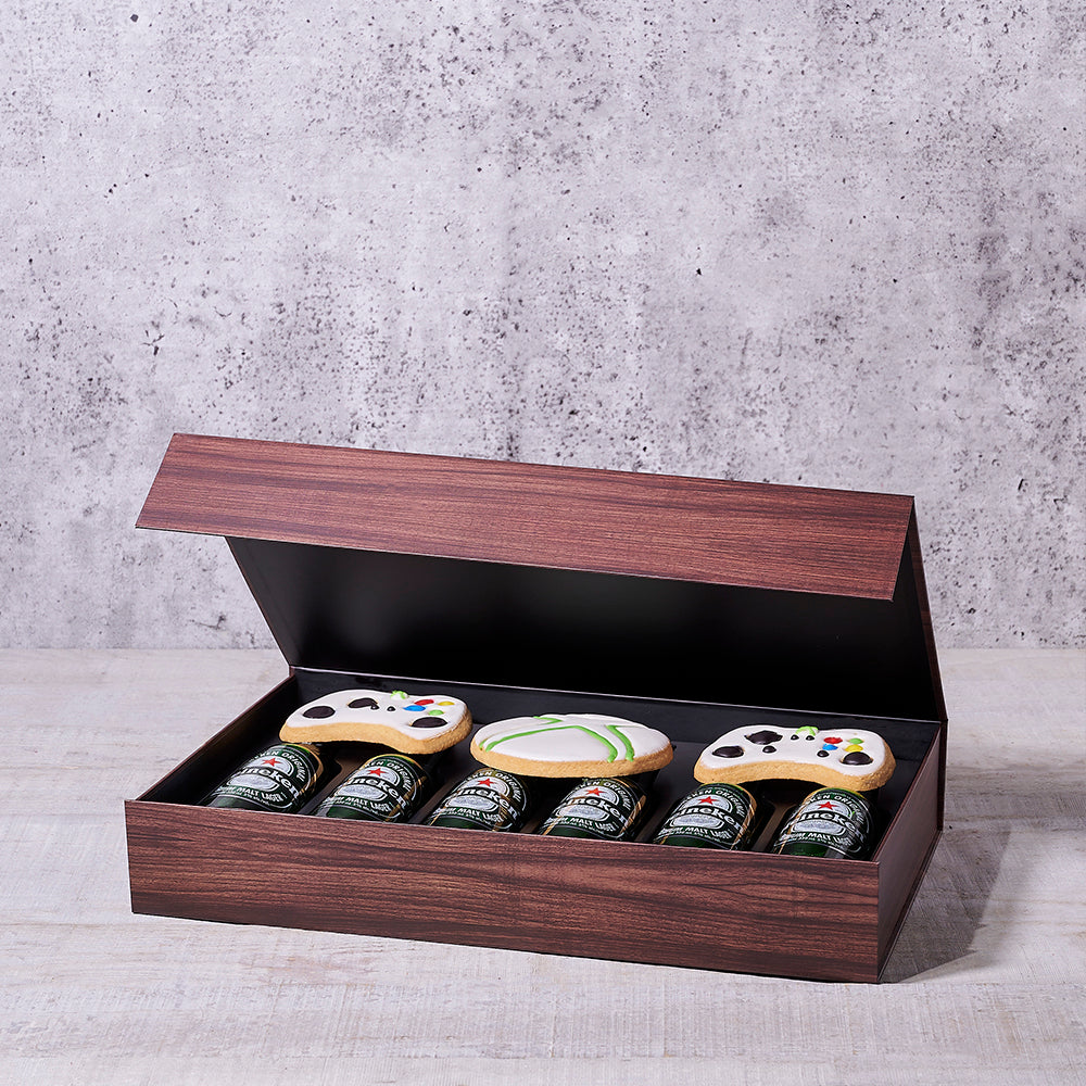 Gaming Cookie & Beer Gift Box, cookie gift, beer gift, beer, cookies, video game gift, video gaming, USA Delivery
