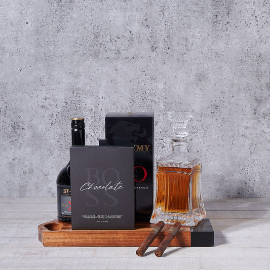 The Grand Celebration Gift Set, liquor gift, liquor, chocolate gift, chocolate, decanter gift