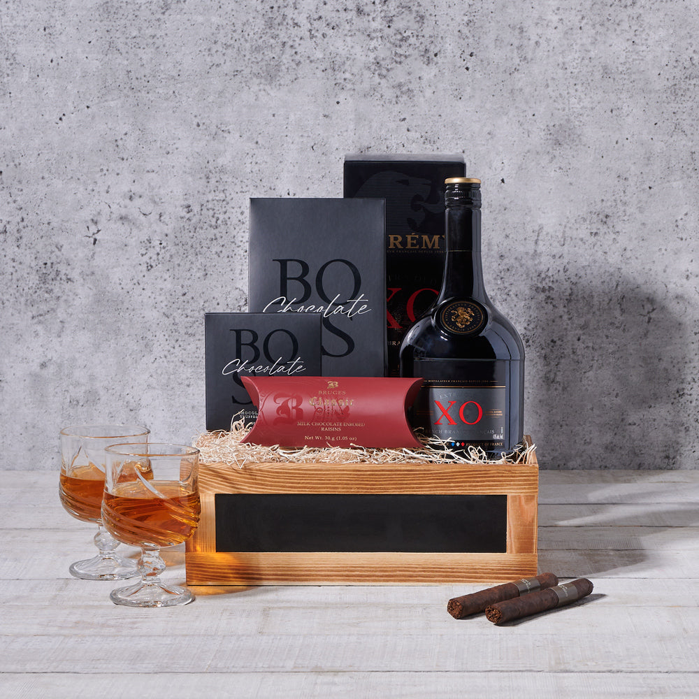 Liquor and Chocolate Slate Box – how the gift is presented