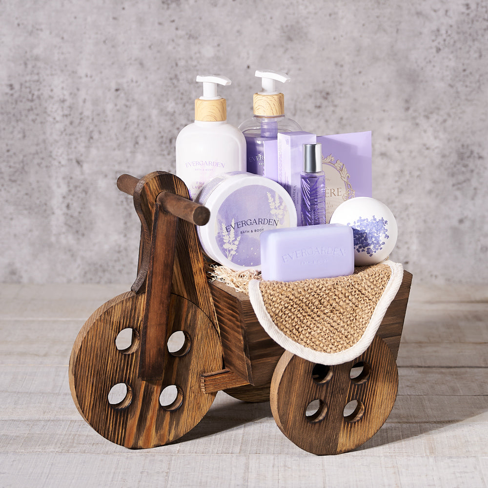 chocolate, lavender, bath & body, bath, spa gift, Spa, Set 24068-2021, gourmet, spa gift basket delivery, delivery spa gift basket, bath and body basket
