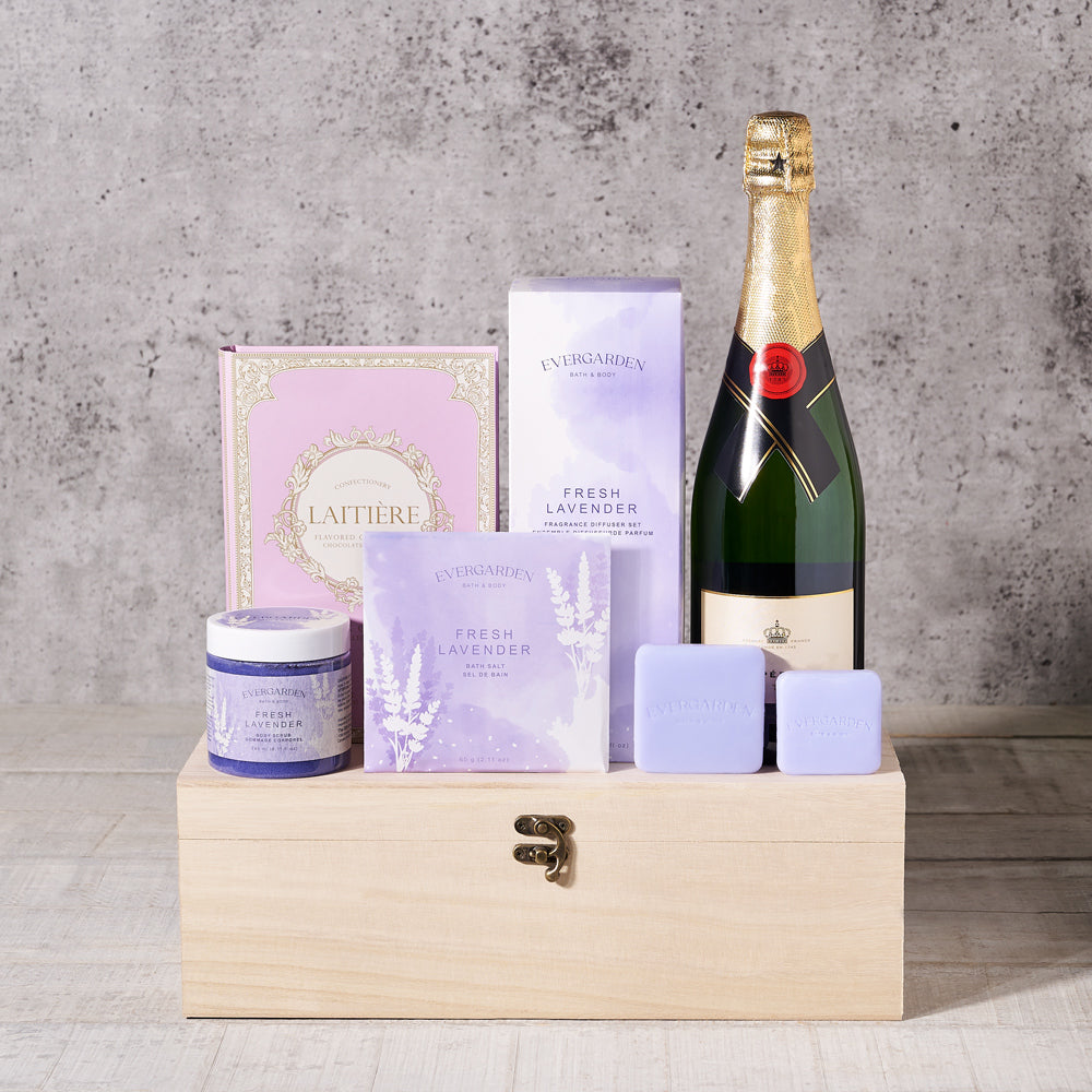 chocolate bar, chocolate, diffuser, soap, bath salts, bath products, bath and body gift set, bath & body, bath, Spa, spa gift, spa gift set, lavender, champagne gift set, champagne, sparkling wine, spa gift set delivery, delivery spa gift set, sparkling wine lavender usa, usa sparkling wine lavender