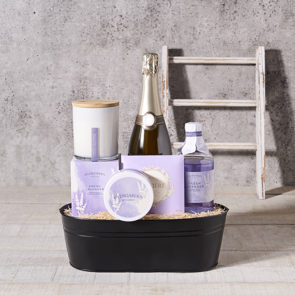 Champagne Gift Set, Champagne, Bucket, Candle, Chocolate, Lavender, Bath And Body, Spa, Sparkling Wine, Champagne Gift Set Delivery, Delivery Champagne Gift