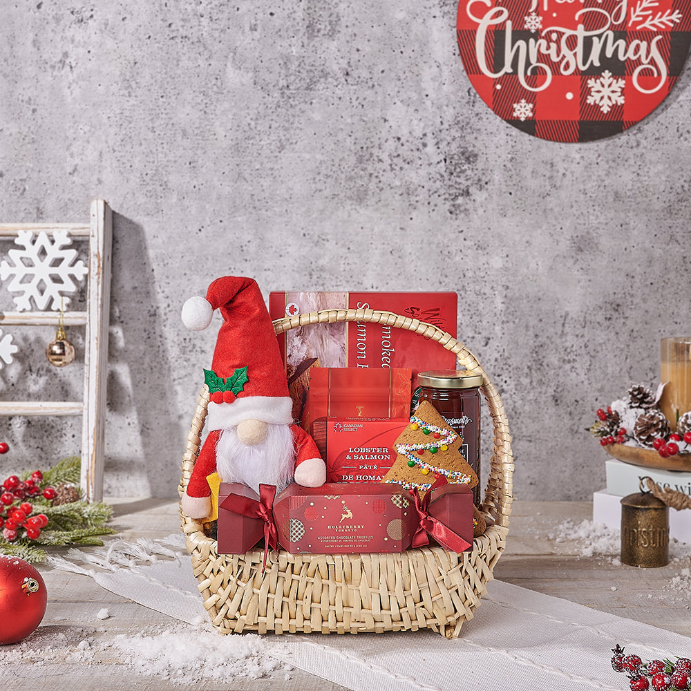 Santa's Smoked Salmon Gift Basket – how the gift is presented
