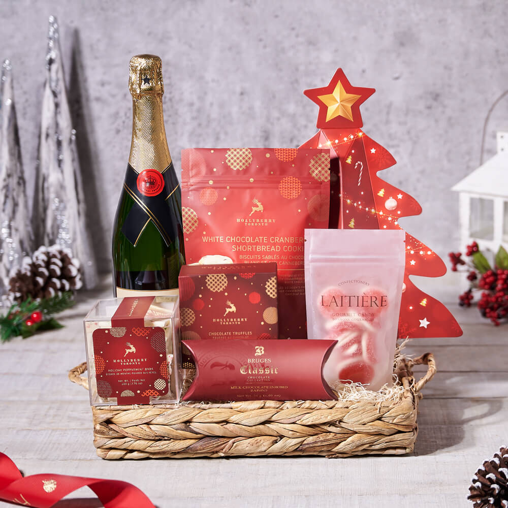 Santa’s Sweet Champagne Celebration, christmas gift, christmas, holiday gift, holiday, champagne gift, champange, sparkling wine gift, sparkling wine, chocolate gift