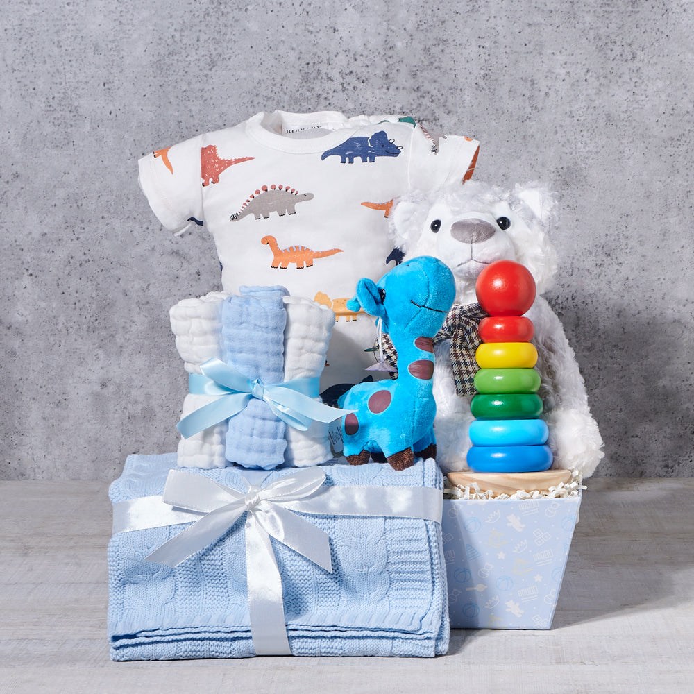 The Baby Boy Little Dinosaur Gift Set – how the gift is presented