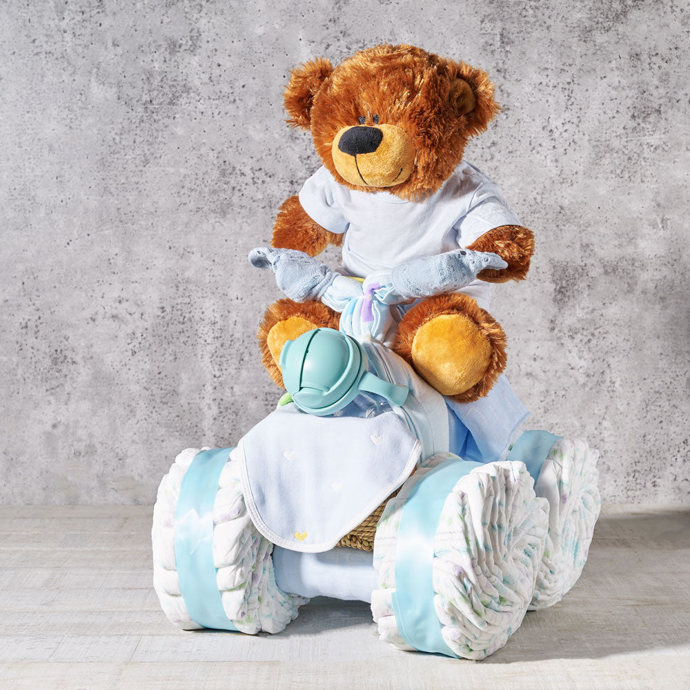 Baby Boy Diaper Cake – how the gift is presented