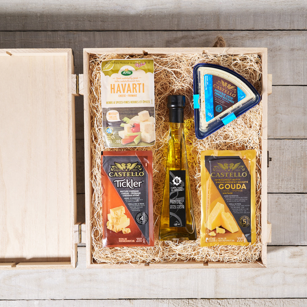 The Deluxe Cheese Box, Gourmet Gift Baskets, Cheese Gift Baskets, Gourmet Gift Crate
