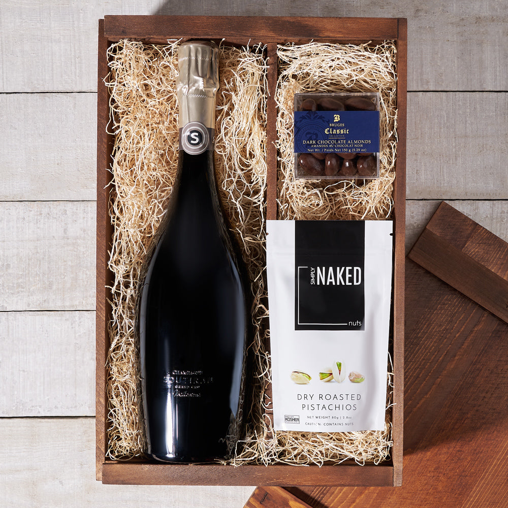 Champagne & Nut Gift Box – Hazelton's Gift Baskets Delivery