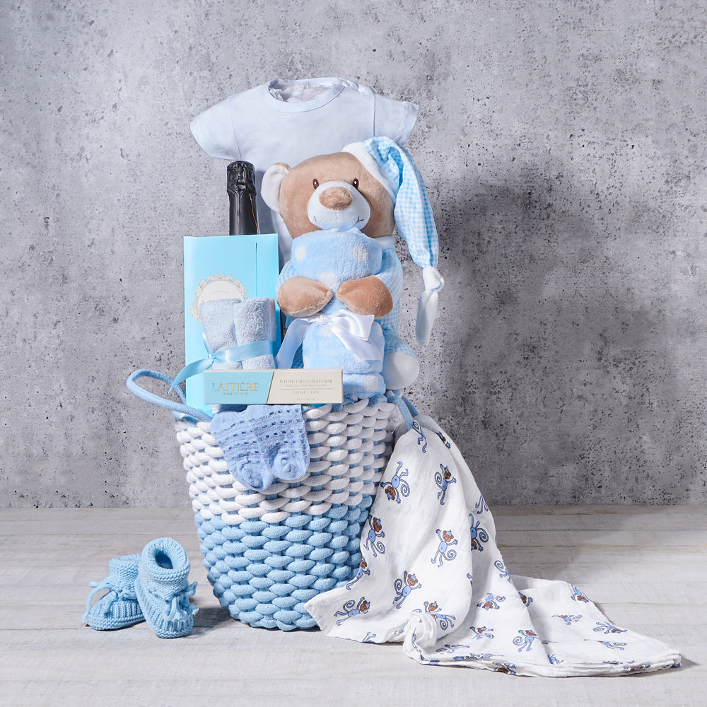Sparkling Wine with Baby Apparel – how the gift is presented