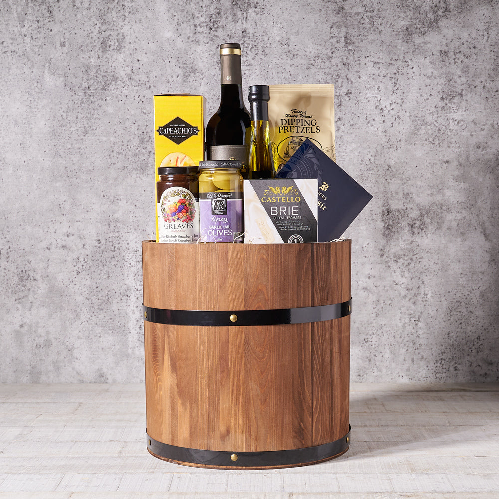 Artisan Red Wine Gift Basket – how the gift is presented