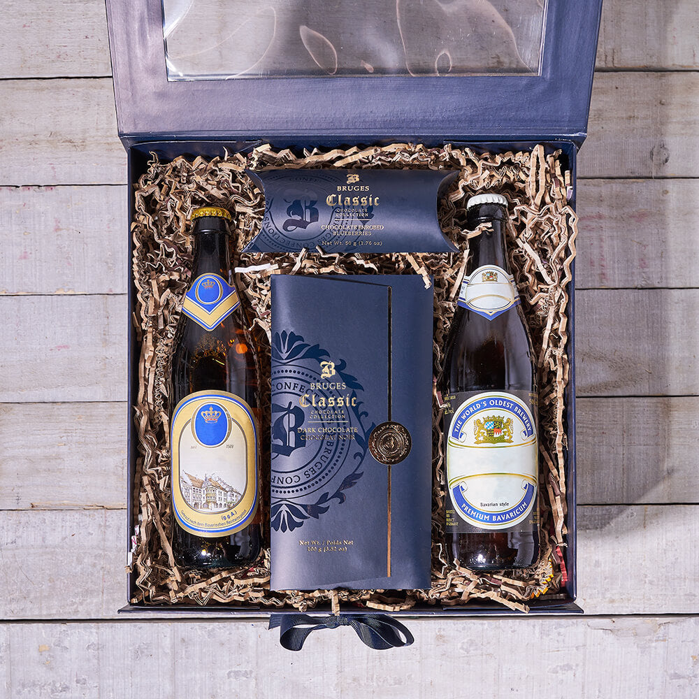 Two Beer and Chocolate Gift Set – how the gift is presented