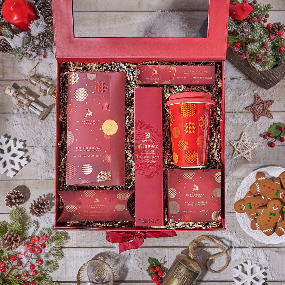 The Christmas Cheer Gift Basket, chocolate gift, chocolate, Christmas gift, Christmas