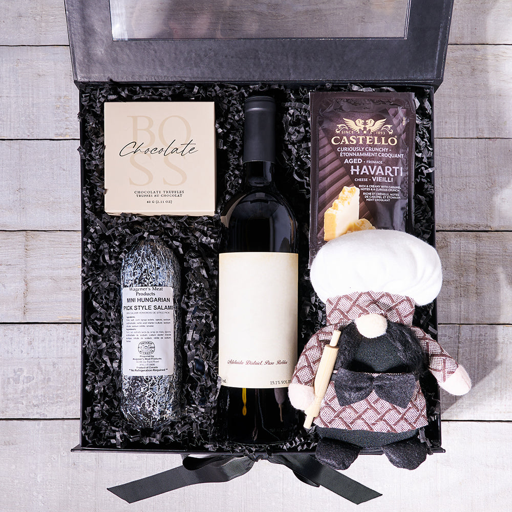 Wine and Artisanal Treats Gift Box – how the gift is presented
