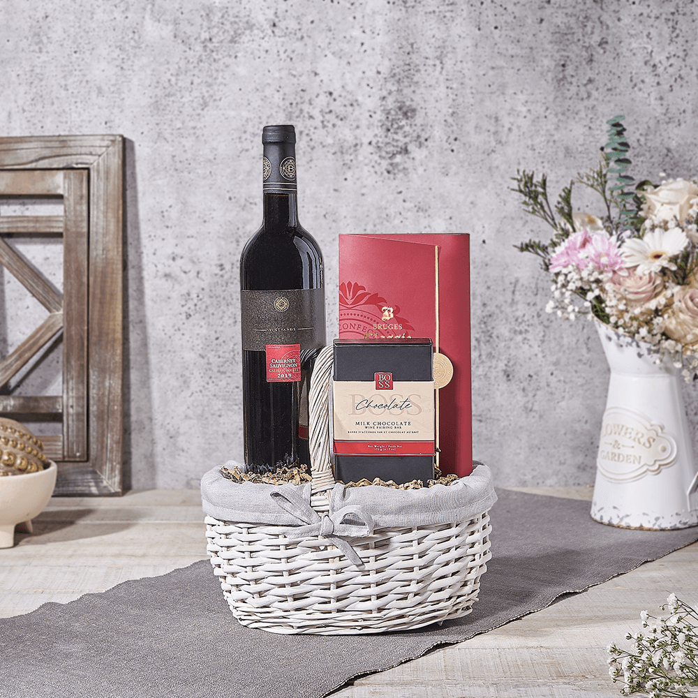 The Kosher Wine & Chocolates Gift Set, wine gift, wine, kosher gift, kosher, USA delivery