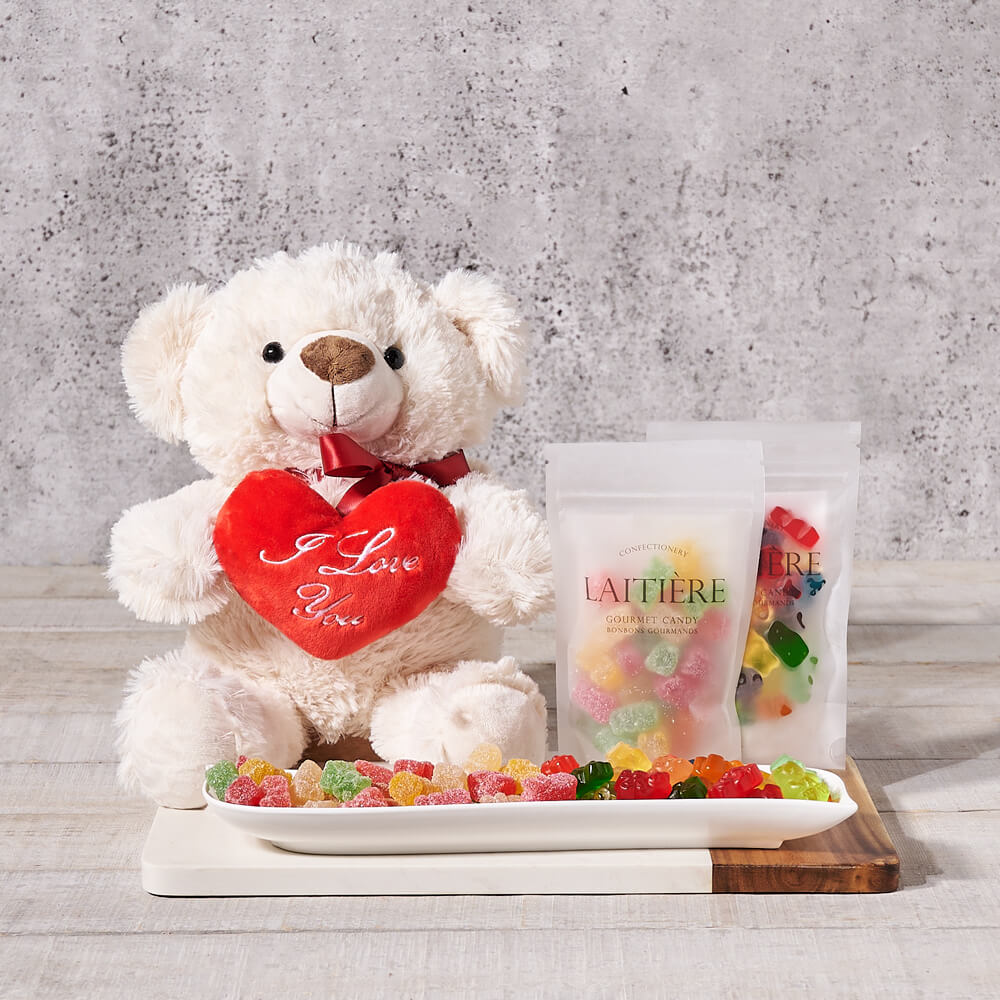 Sour Gummy Bears Gift Basket – how the gift is presented