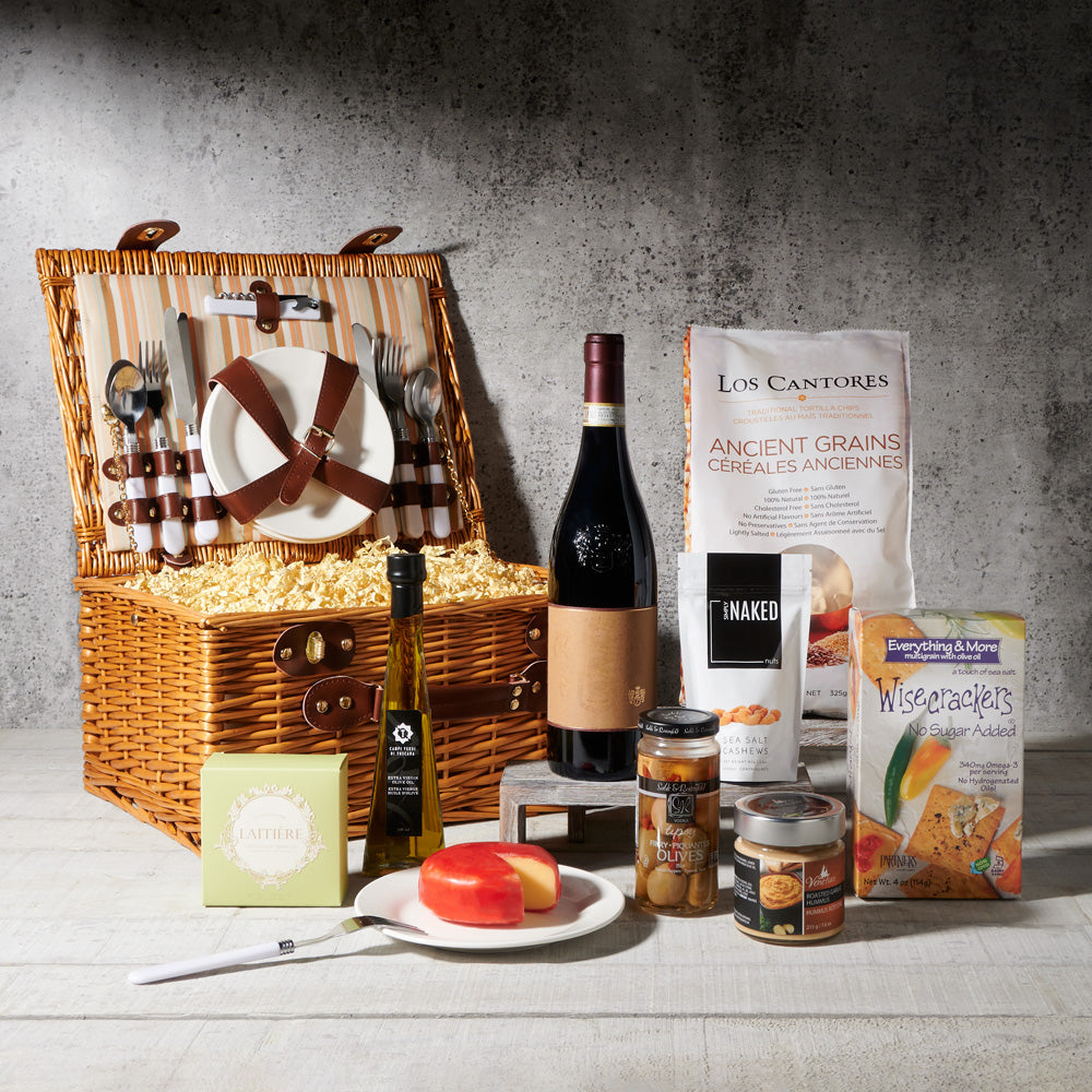 The Napa Valley Picnic Basket with Wine, Wine Gift Baskets, Gourmet Gift Baskets, Picnic Gift Baskets