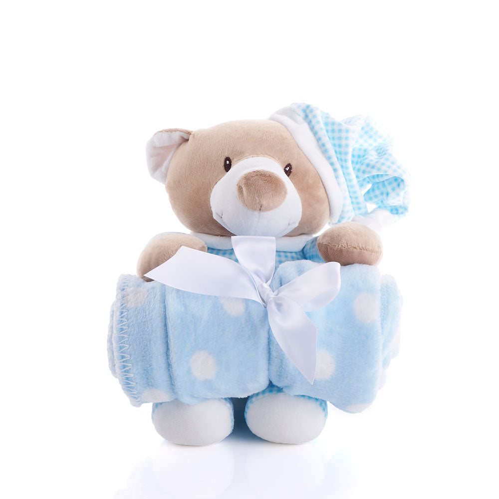 Blue Hugging Blanket Bear, Baby Toys, Toy Plushy, Baby Gifts