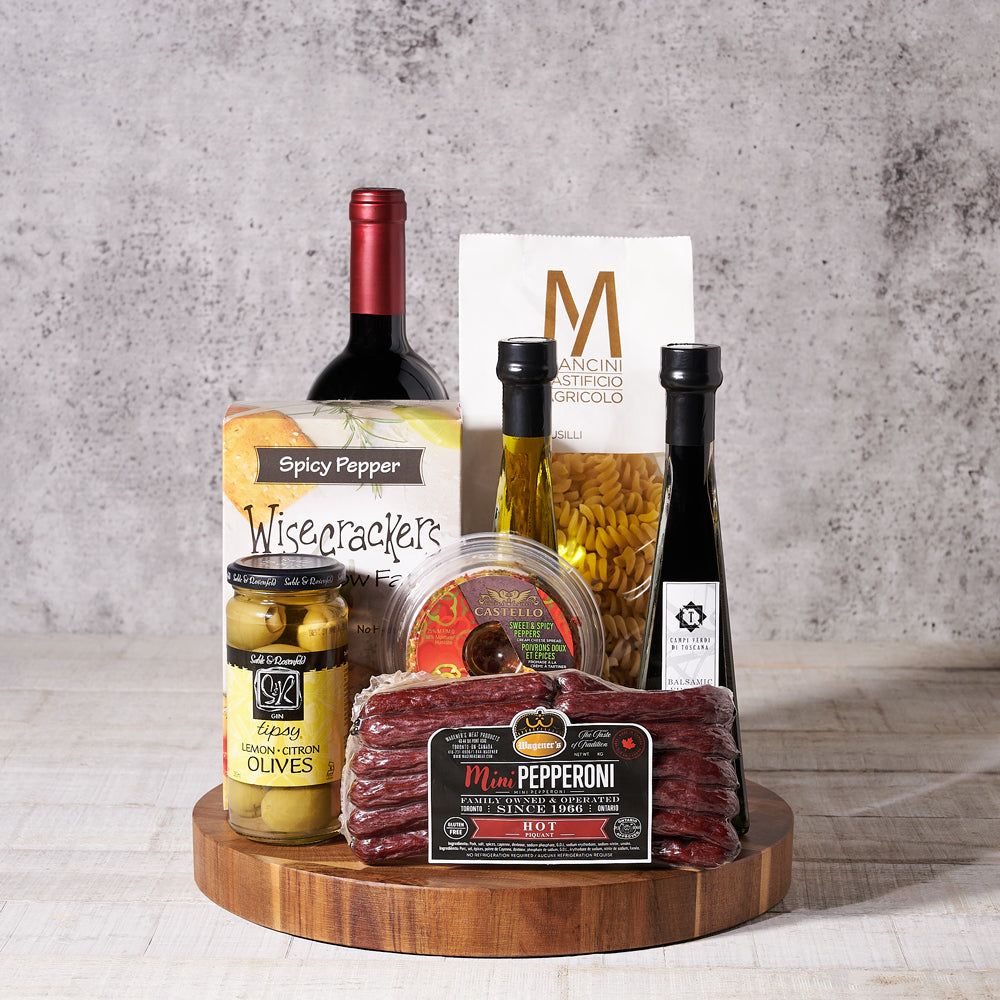 Hot Pepper, Pasta & Wine Gift Set – how the gift is presented