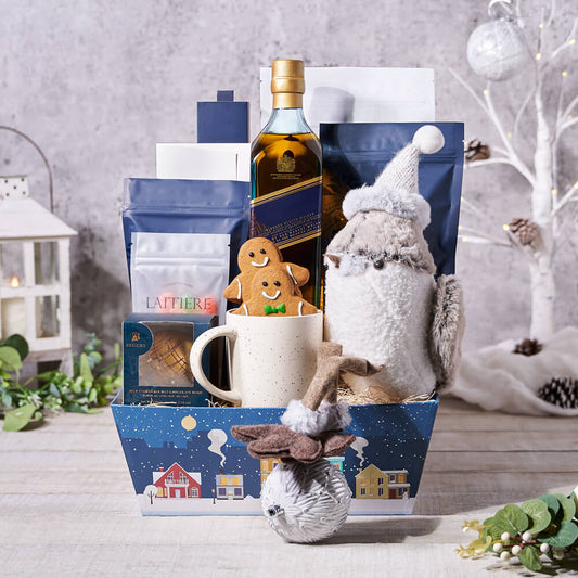 “And All Through the House” Liquor Gift Basket, christmas gift, christmas, holiday gift, holiday, gourmet gift, gourmet, liquor gift, liquor, spirits gift, spirits 