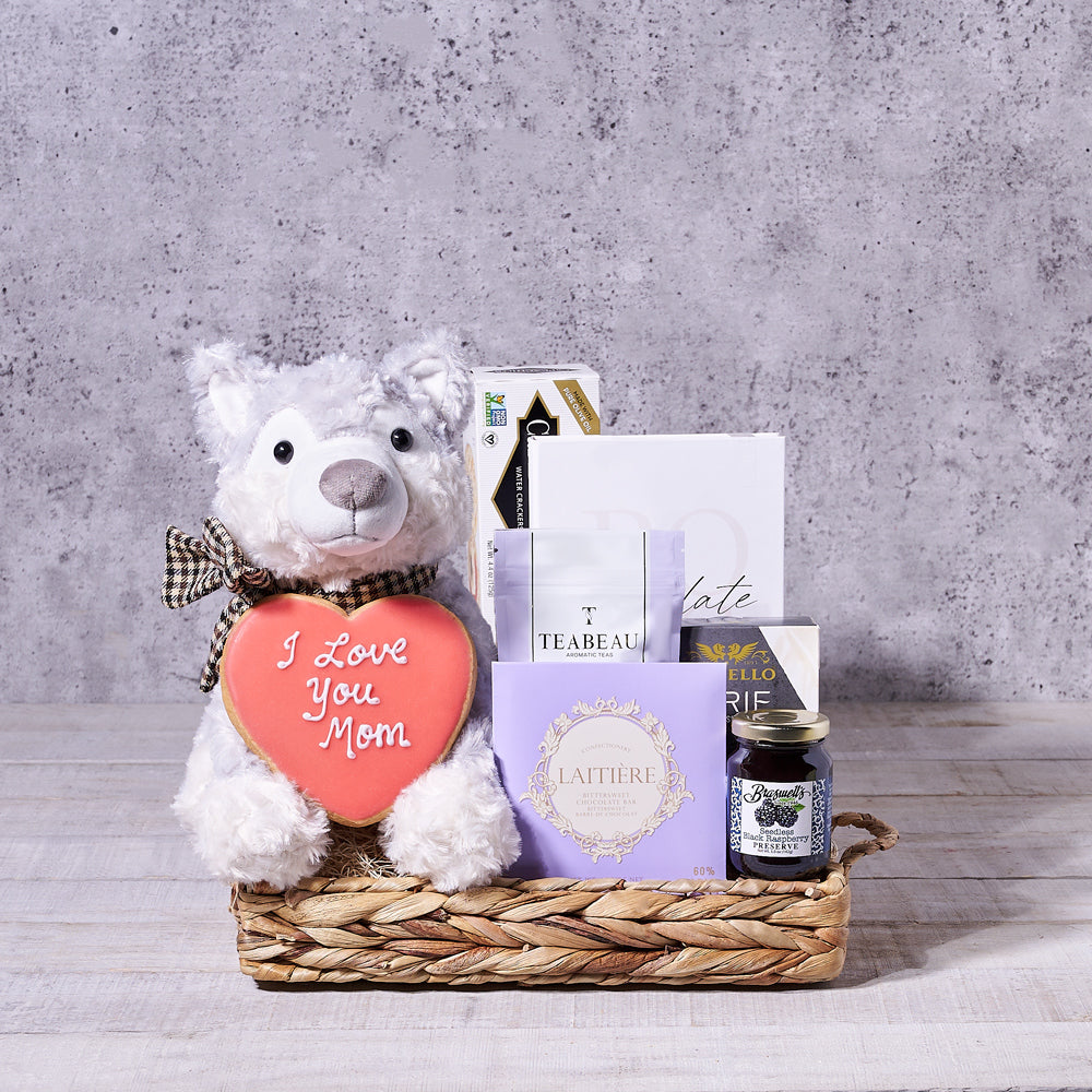"I Woof You Mom" Gift Basket – how the gift is presented