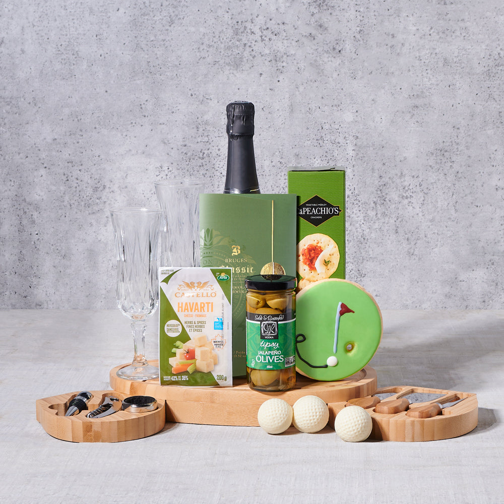 Artisan Sparkling Wine and Cheese Gift – how the gift is presented