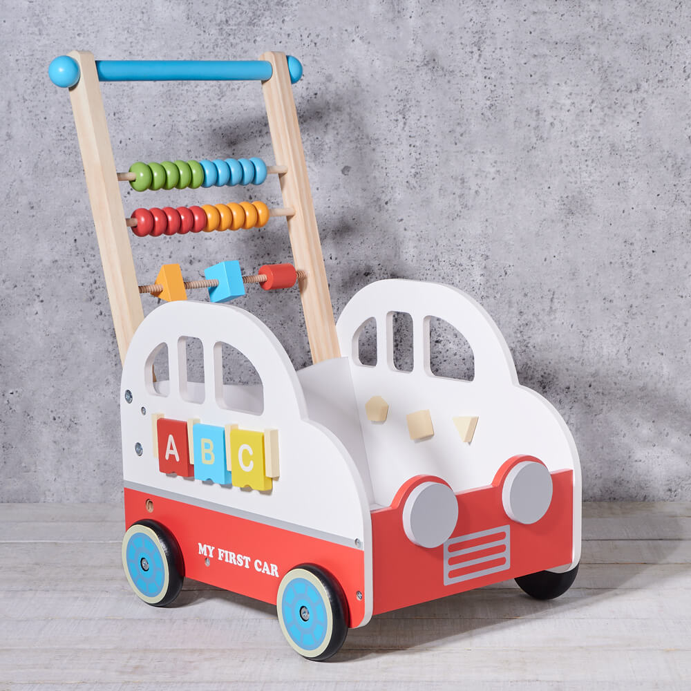 For a little one on the move, the My First Car with Abacus is a car toy with a walker handle that will help keep toddlers and little ones balanced while exploring. 
