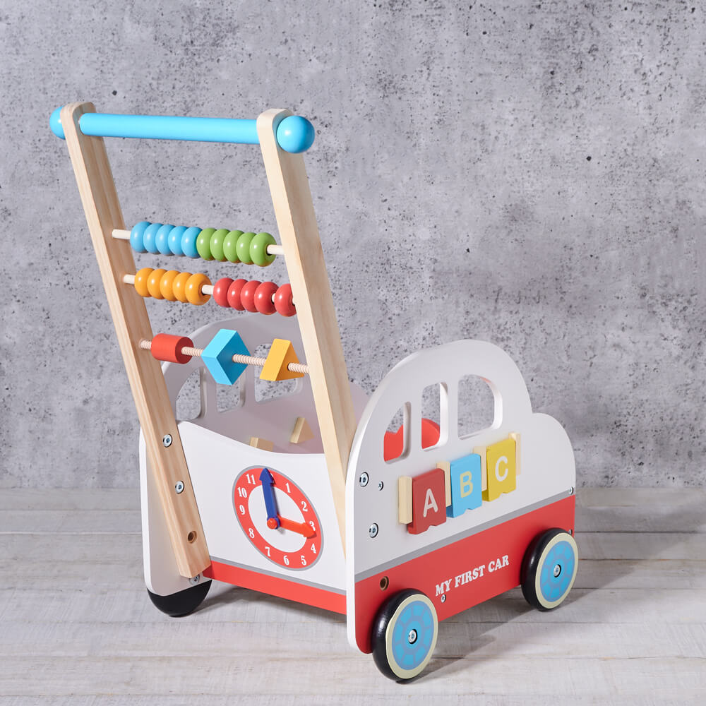 For a little one on the move, the My First Car with Abacus is a car toy with a walker handle that will help keep toddlers and little ones balanced while exploring. 
