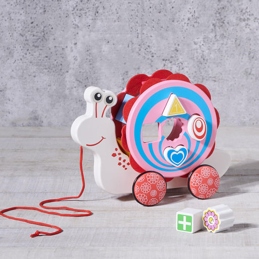 Birbaby Pull Along Snail Toy, baby gift, baby, baby toy gift, wooden toy, wooden toy gift
