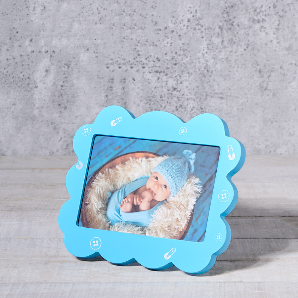 Blue Baby Picture Frame – how the gift is presented